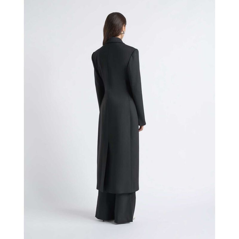 Cue Single Breasted Satin Lapel Coat image number 1
